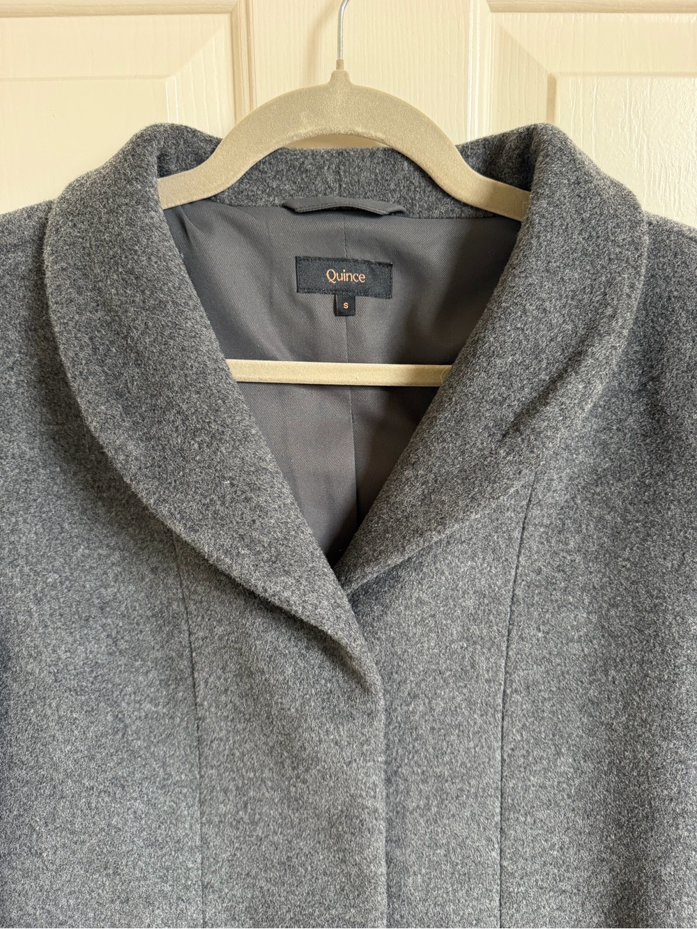 Like New Quince Charcoal Wool/Cashmere Cocoon Coat. Size Small. - Picture 5 of 8